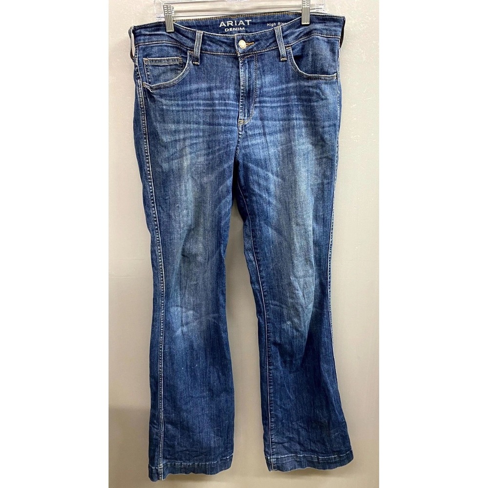 Ariat Denim Slim Jeans Womens 32L Blue High Rise Medium Wash Outdoor 5 Pockets